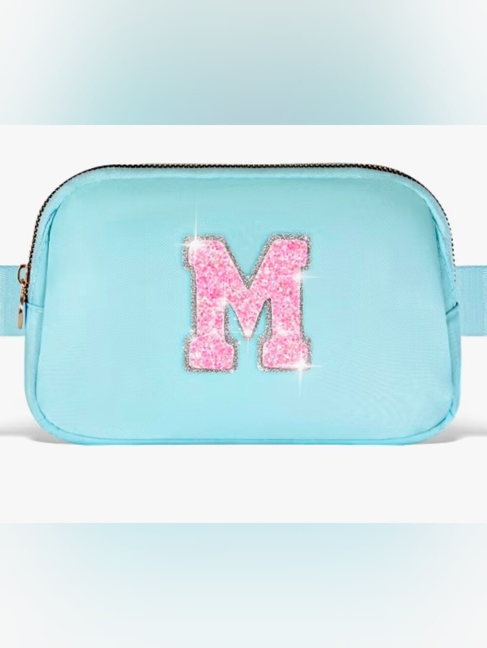 Sparkle 'M' Aqua Crossbody Bag